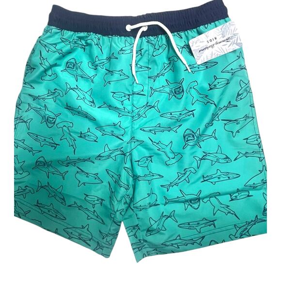 Tommy Bahama Kids Swim Trunks With Shark Print | Big Boys XL (14) Blue NWT - Picture 2 of 11